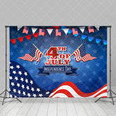 Aperturee - Red Blue Flags Stars Happy 4Th Of July Backdrop